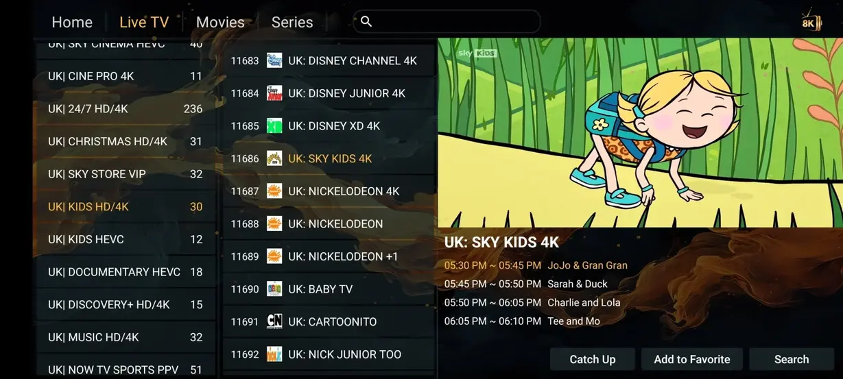 TV Corn IPTV Benutzeroberfläche Vorschau Bild 8