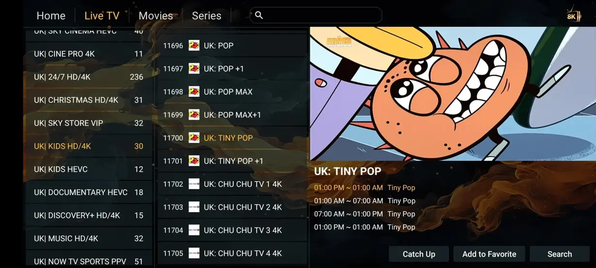 TV Corn IPTV Benutzeroberfläche Vorschau Bild 9