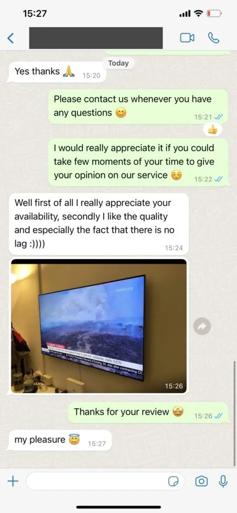 TV Corn WhatsApp Kundenservice Screenshot 2