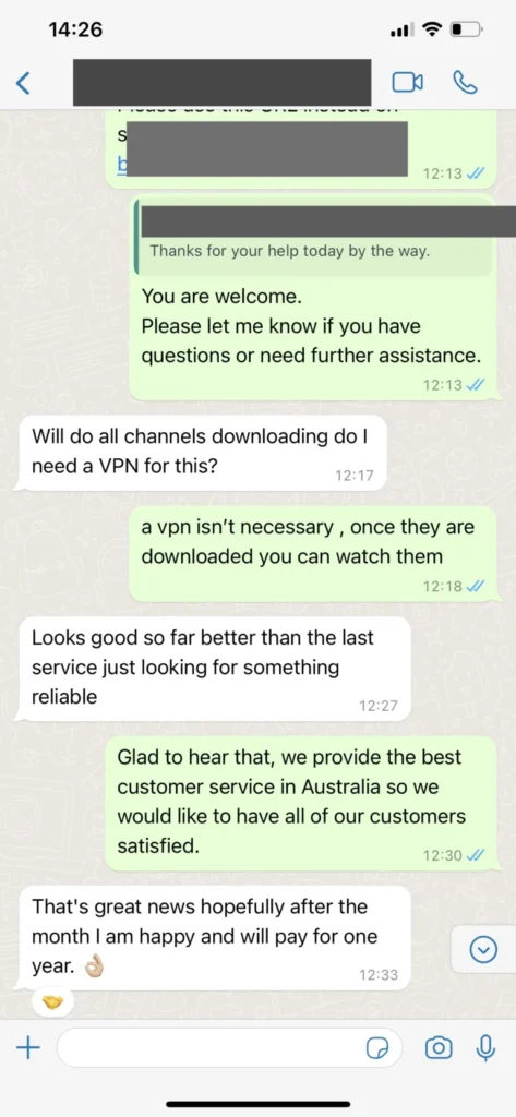 TV Corn WhatsApp Kundenservice Screenshot 3